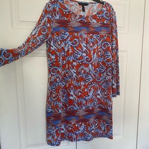 BCBG Maxazria Orange and Blue Dress